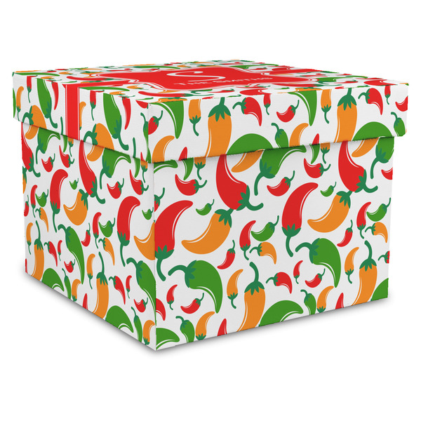 Custom Colored Peppers Gift Box with Lid - Canvas Wrapped - XX-Large (Personalized)