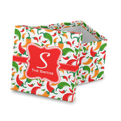 Colored Peppers Gift Box with Lid - Canvas Wrapped (Personalized)
