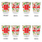 Colored Peppers Glass Shot Glass - with gold rim - Set of 4 - APPROVAL