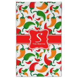 Colored Peppers Golf Towel - Poly-Cotton Blend w/ Name and Initial