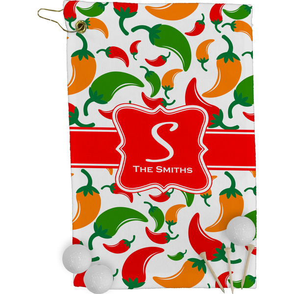 Colored Peppers Golf Towel (Personalized)