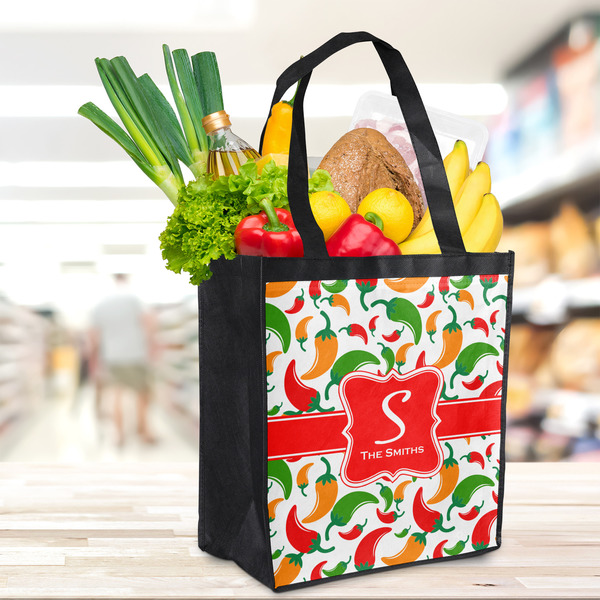 Colored Peppers Grocery Bag - LIFESTYLE