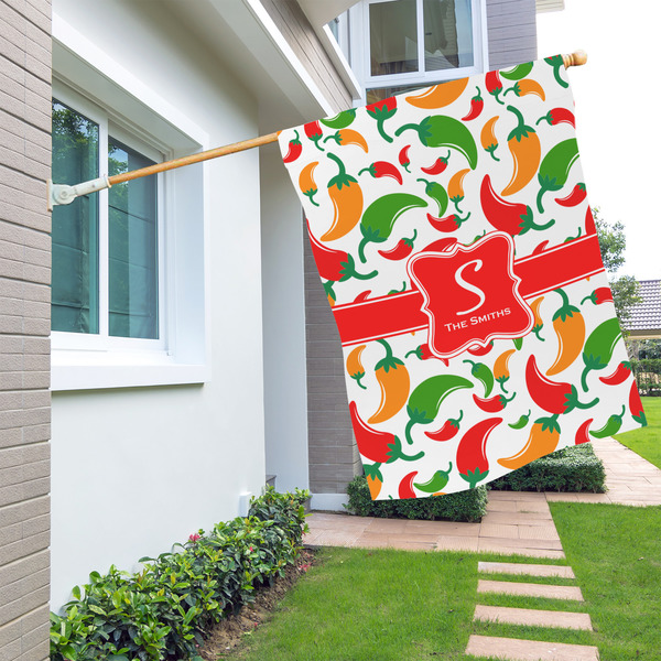 Colored Peppers House Flags - Single Sided - LIFESTYLE
