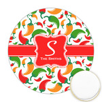 Colored Peppers Printed Cookie Topper - Round (Personalized)