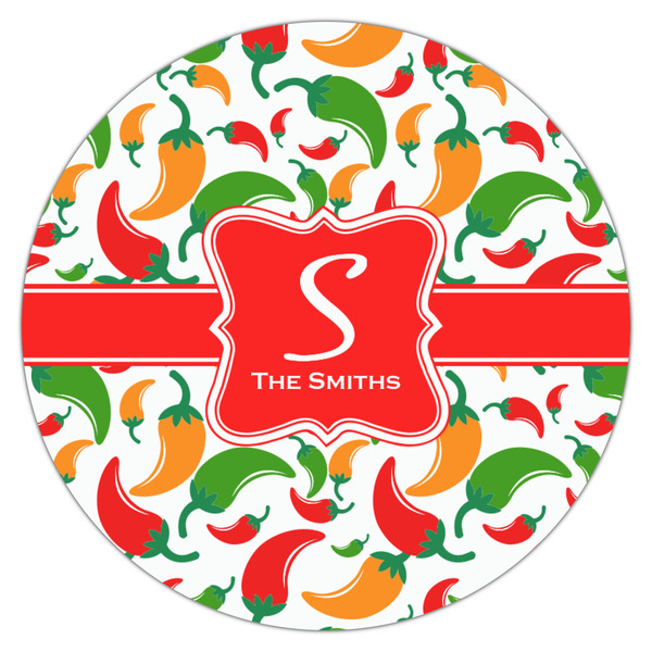 Colored Peppers Icing Circle - Medium - Single