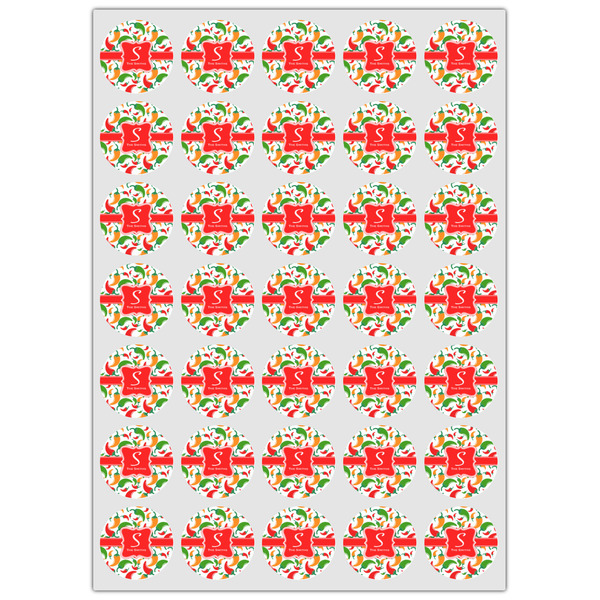 Colored Peppers Icing Circle - XSmall - Set of 35