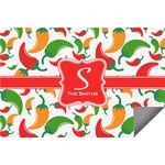 Colored Peppers Indoor / Outdoor Rug - 6'x8' w/ Name and Initial