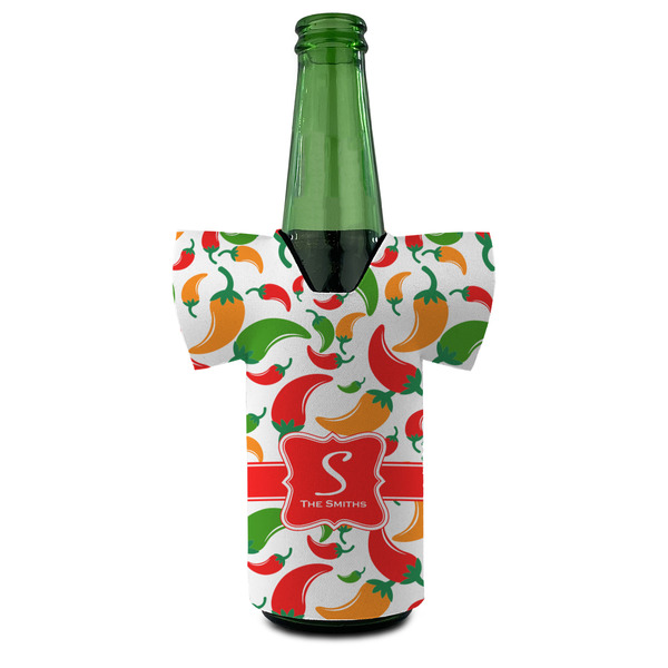 Colored Peppers Jersey Bottle Cooler - Set of 4 - FRONT (on bottle)