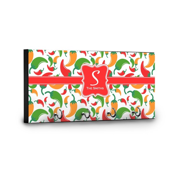 Colored Peppers Key Hanger - Front View with Hooks