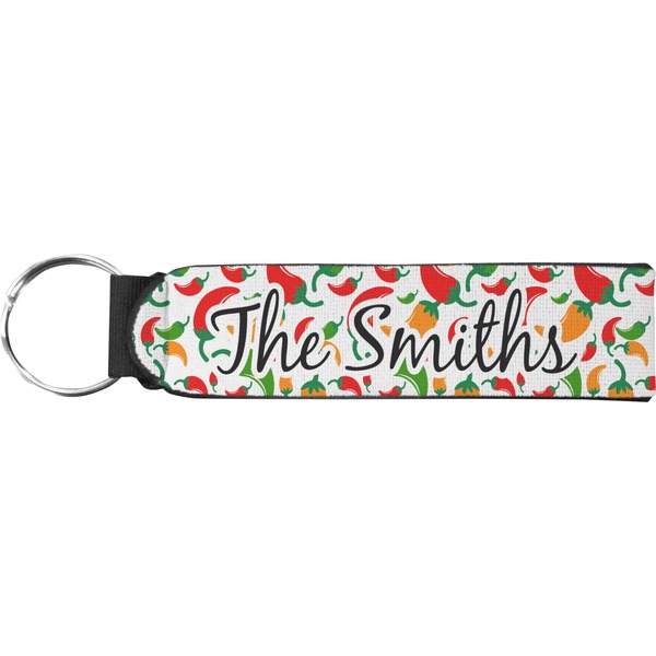 Custom Colored Peppers Neoprene Keychain Fob (Personalized)