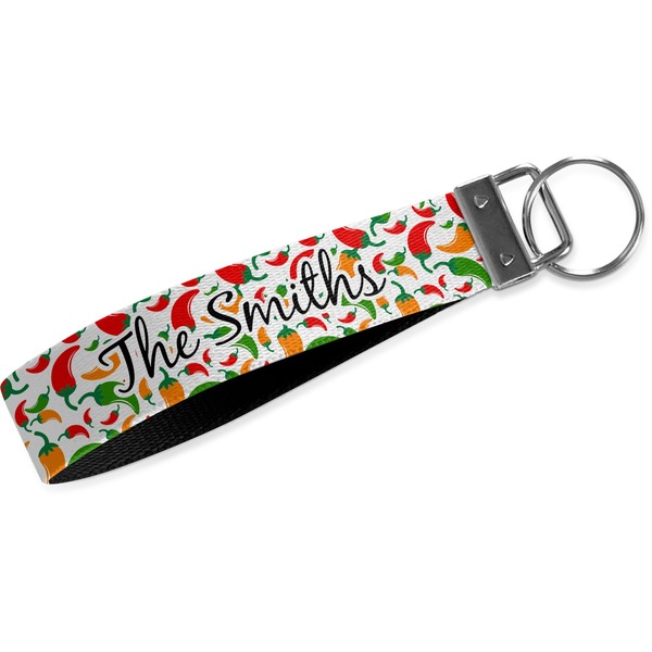 Custom Colored Peppers Webbing Keychain Fob - Large (Personalized)