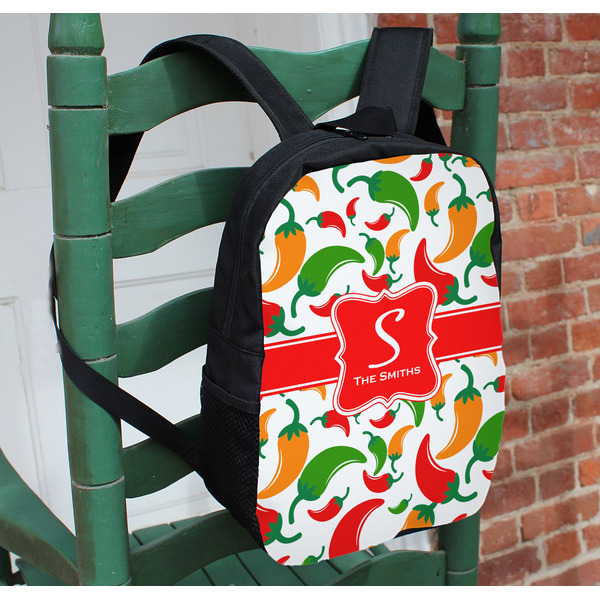 Colored Peppers Kids Backpack - In Context