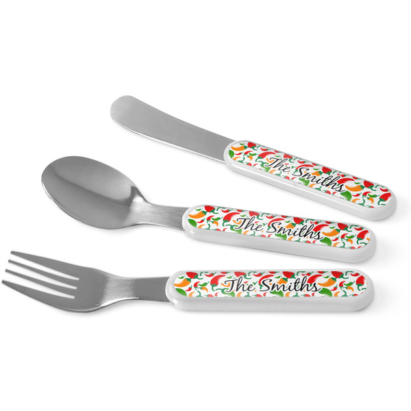 Custom Colored Peppers Kid's Flatware (Personalized)