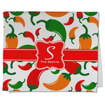 Colored Peppers Kitchen Towel - Poly Cotton w/ Name and Initial