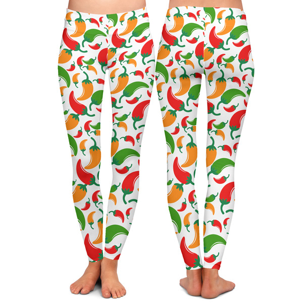 Colored Peppers Ladies Leggings - Front and Back