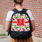 Colored Peppers Large Backpack - Black - On Back