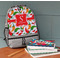 Colored Peppers Large Backpack - Gray - On Desk