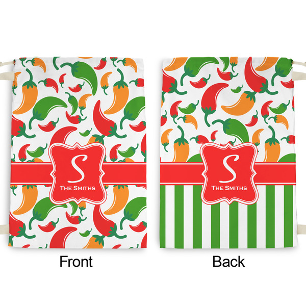 Colored Peppers Large Laundry Bag - Front & Back View