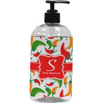 Colored Peppers Plastic Soap / Lotion Dispenser (16 oz - Large - Black) (Personalized)