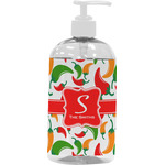 Colored Peppers Plastic Soap / Lotion Dispenser (16 oz - Large - White) (Personalized)