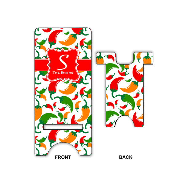 Colored Peppers Large Phone Stand - Front & Back