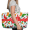 Colored Peppers Large Rope Tote Bag - In Context View