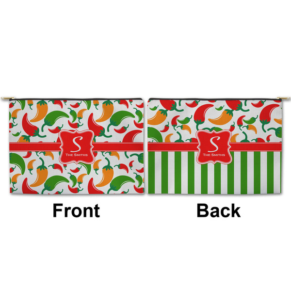 Colored Peppers Large Zipper Pouch Approval (Front and Back)
