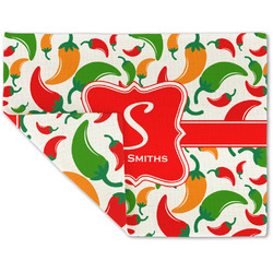 Colored Peppers Double-Sided Linen Placemat - Single w/ Name and Initial