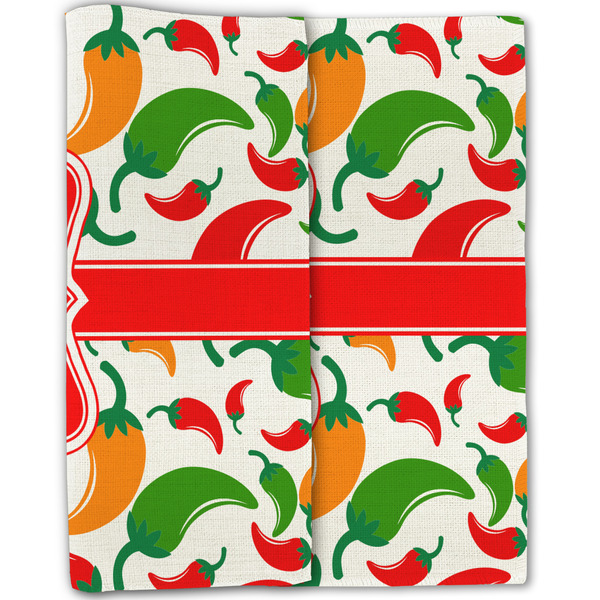 Colored Peppers Linen Placemat - Folded Half (double sided)