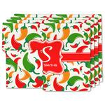 Colored Peppers Linen Placemat w/ Name and Initial