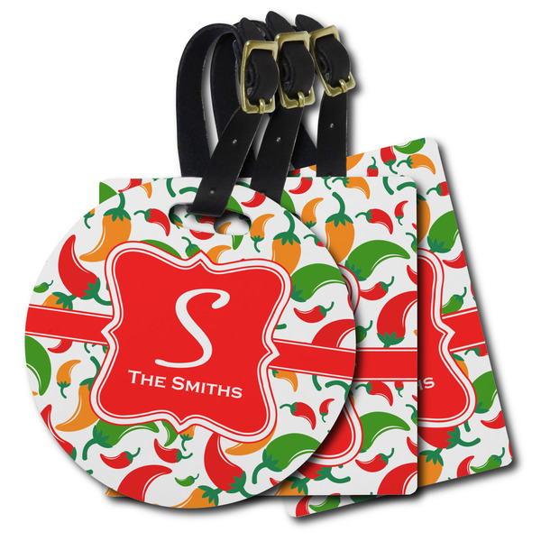 Custom Colored Peppers Plastic Luggage Tag (Personalized)