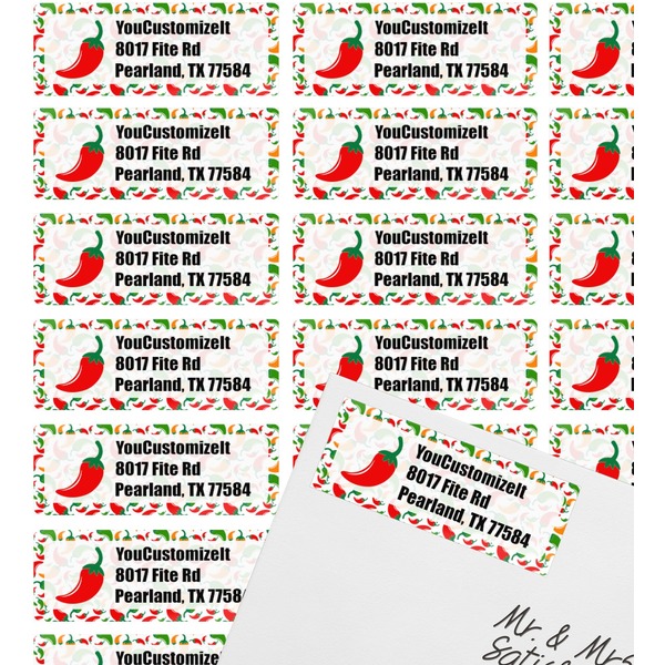Colored Peppers Mailing Label on Envelope - Multiple Labels