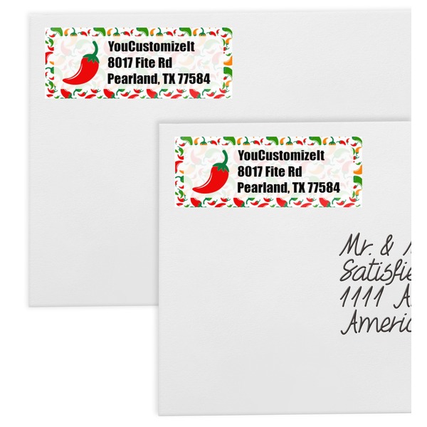 Colored Peppers Mailing Labels - Double Stack Close Up