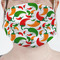 Colored Peppers Mask - Pleated (new) Front View on Girl