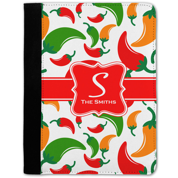Custom Colored Peppers Notebook Padfolio - Medium w/ Name and Initial
