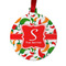 Colored Peppers Metal Ball Ornament - Front