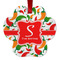 Colored Peppers Metal Paw Ornament - Double Sided w/ Name and Initial