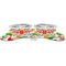 Colored Peppers Metal Pet Bowls - On Dog Bone Shaped Mat