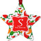 Colored Peppers Metal Star Ornament - Double Sided w/ Name and Initial