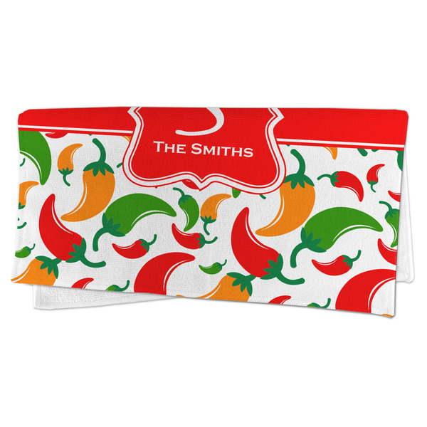 Colored Peppers Microfiber Dish Rag - FOLDED (half)