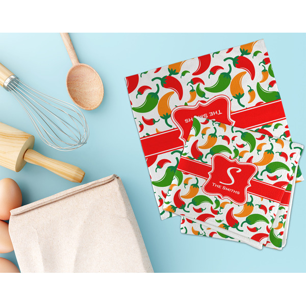 Colored Peppers Microfiber Dish Rag - LIFESTYLE