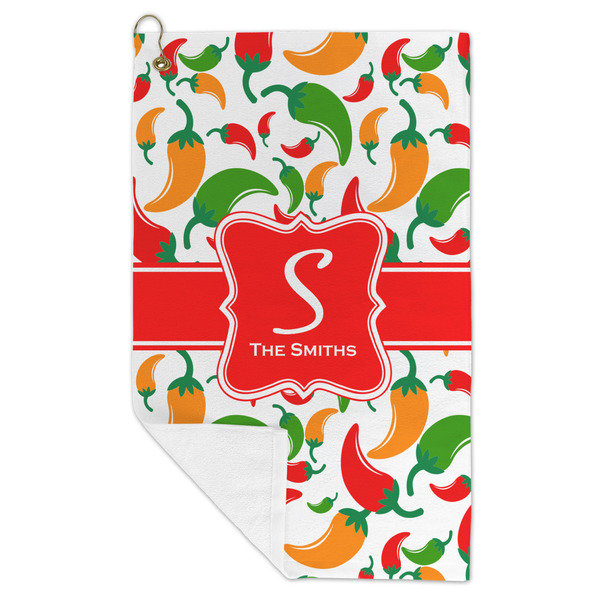 Colored Peppers Microfiber Golf Towels - FOLD