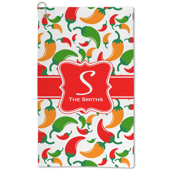 Custom Colored Peppers Microfiber Golf Towel - Large (Personalized)