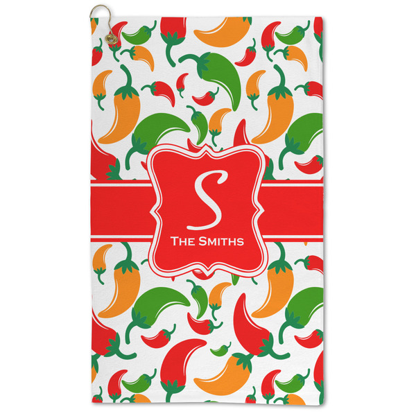 Custom Colored Peppers Microfiber Golf Towel - Large (Personalized)