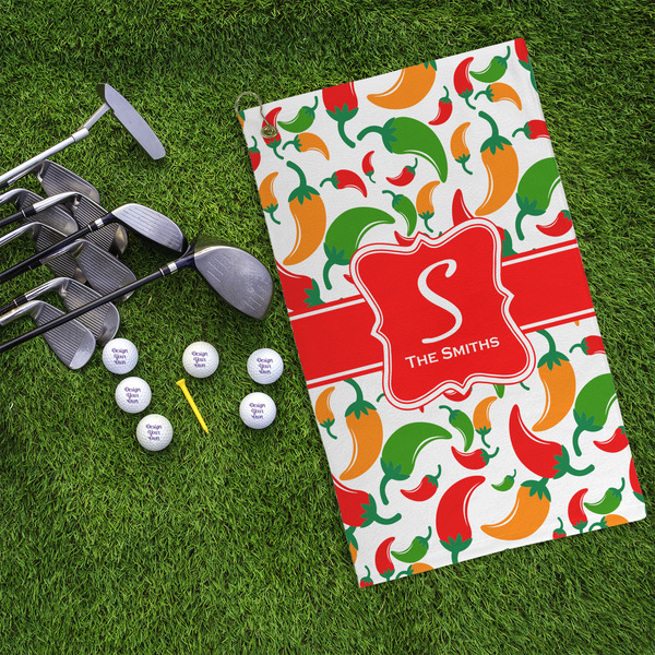 Colored Peppers Microfiber Golf Towels - LIFESTYLE