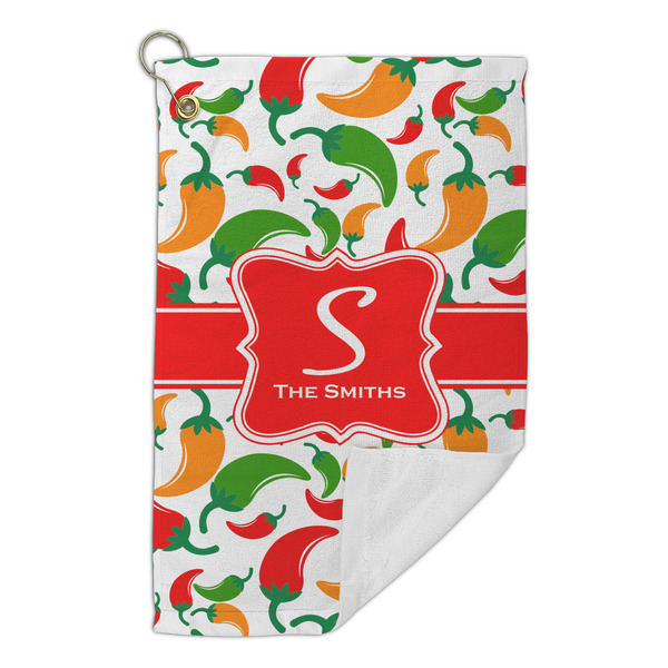 Colored Peppers Microfiber Golf Towels Small - FRONT FOLDED