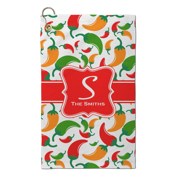 Custom Colored Peppers Microfiber Golf Towel - Small (Personalized)