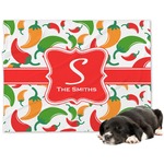 Colored Peppers Dog Blanket - Large (Personalized)