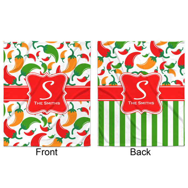 Colored Peppers Minky Blanket - 50"x60" - Double Sided - Front & Back