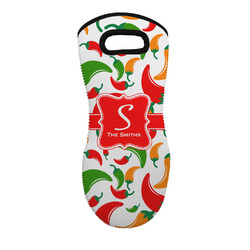 Colored Peppers Neoprene Oven Mitt w/ Name and Initial